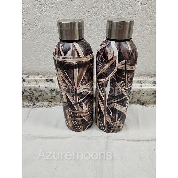 Mossy Oak Real Tree set of 2  Stainless Steel Water Bottles 8" - Picture 1 of 5